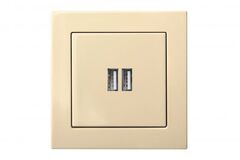 Розетка USB Двойная для Зарядки УМНАЯ 5V(3,4А) Бежевая LIREGUS EPSILON