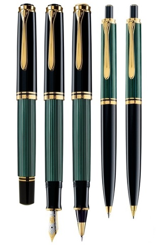 Ручка-роллер Pelikan Souverän® R400 Black Green GT (997494)