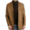 Bgsd mens classic three-button lambskin leather blazer