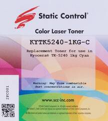 Тонер Static Control для Kyocera M5526/P5021/5026cdw Cyan (голубой) для TK-5240. 1 кг/фл