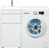 Aquanet 239298 Тумба c раковиной Токио 110 L напольная 1 ящик, б/к цвет белый глянец (239298)