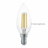 Лампа LED филаментная прозрачная Eglo CLEAR LM-LED-E14 4W 350Lm 2700K C35 11496 1