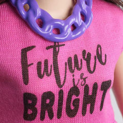 Барби Fashionistas 98 в фиолетовой кофте Future is Bright