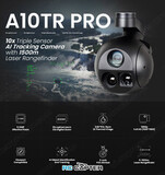 Камера Viewpro A10TR Pro с трехосевым подвесом (10 и 32 кратный зум, тепловизор 640p, дальномер 1,5 км, распознавание и ведение объектов, 1080p) версия viewport