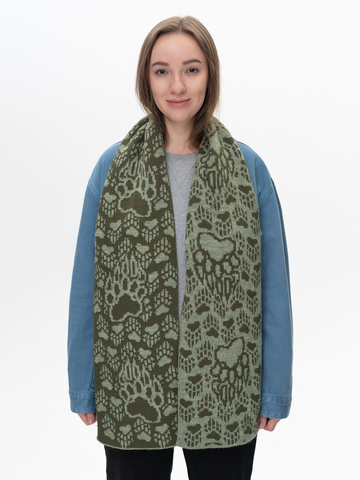 Шарф «Медвежий След» цвета хаки (Без бахромы)