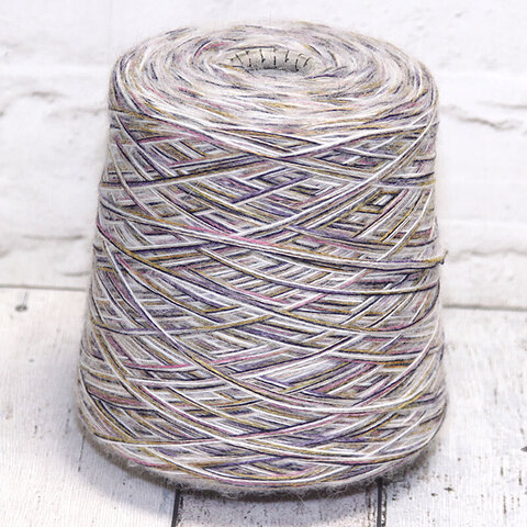 Смотка с альпакой и мохером 250 горчично-синий секционный