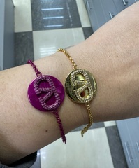 Браслет VALENTINO с круглой подвеской из латуни в позолоте, lux