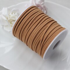 Шнур замшевый (искусственный), светло-коричневый, 2,3*1 мм, 1 метр, ШН004