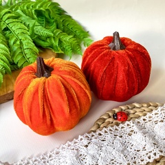 Тыква искусственная бархатная, муляж, 10 см, набор 2 шт.