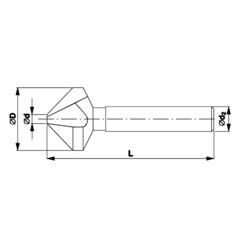 Зенковка ц/х 90° 6,3мм HSS-G 3z DIN335C L45мм d5мм M3(BF) Bucovice(CzTool) 746063