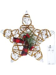 Светящаяся фигура Звезда с венком и бантом, белая, 26 см