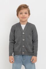 кардиган  для мальчика  КВ 30155/тем.серый меланж