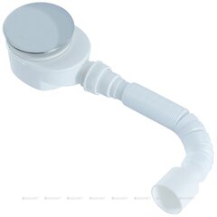 Aquanet 302124 Сифон для душевого поддона белый, d40, накладка хром, Aquanet (302124) фото