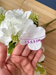 Гортензия искусственная, букет 7 веток - 7 голов, цвет белый, 37 см, набор 2 букета