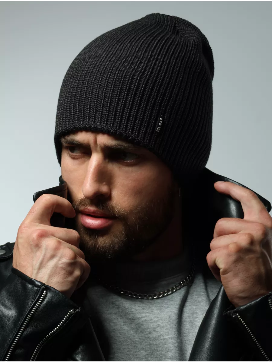 Шапка осенняя бини вязаная