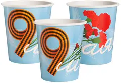 Стаканы (250 мл) 9 Мая, Голубой, 6 шт.