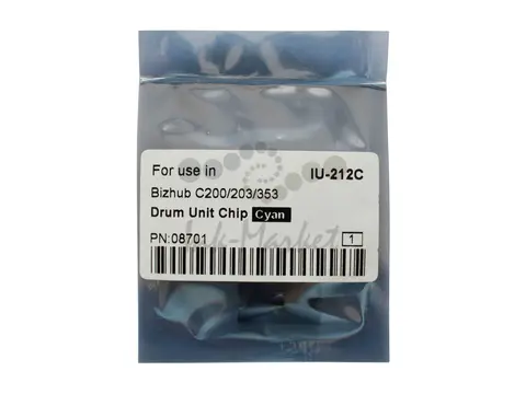 Чип драм-юнита для Konica Minolta Bizhub C200/C200E/C203/C253/C353 (CET) Cyan, (WW), 90000 стр., (унив.), CET8701