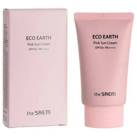 The Saem Sun Крем солнцезащитный для лица для чувствительной кожи Eco Earth Pink Sun Cream