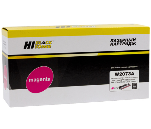 Тонер-картридж Hi-Black (HB-W2073A) для HP CL 150a/150nw/MFP178nw/179fnw, 117A, M, 0,7K