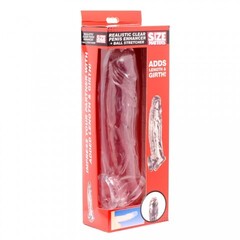 Size Matters Realistic Clear Penis Enhancer and Ball Stretcher - насадка для увеличения члена, 20.3х4.5