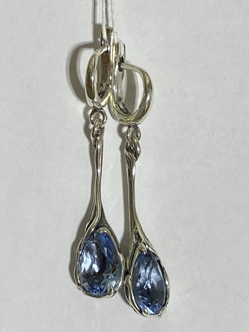 Камелия (серьги из серебра)