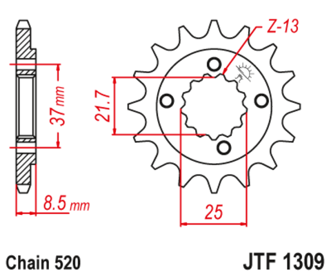 Звезда ведущая JTF1309-13