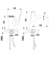 Смеситель для умывальника с каскадным изливом LEMARK POSEIDON – LM4246C