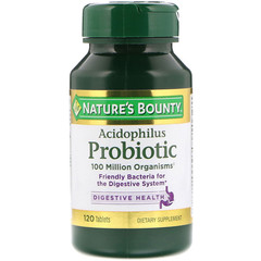 Nature's Bounty, Пробиотик ацидофилус, 120 таблеток