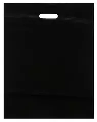 Черный полиэтиленовый пакет с вырубной ручкой 30*40+3см 80мкм