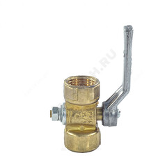 Кран для манометра 3-ходовой латунь 11б38бк/11б18бк Ду 15 Ру16 ВР G1/2" с рукояткой без фланца ВИПРА 3.04 00-01