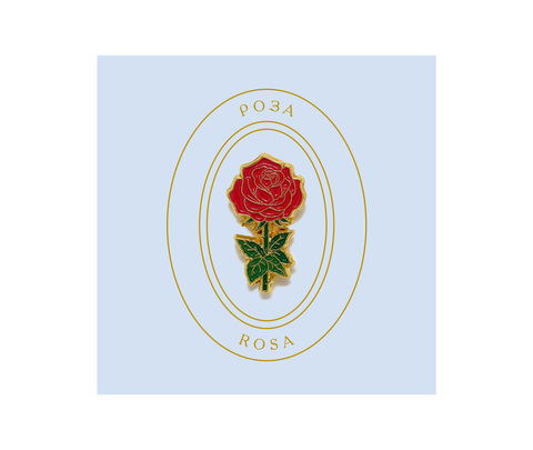 Значок металлический Роза