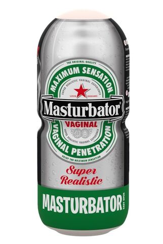 Стилизованный под пивную банку мастурбатор-вагина Vagina Beer Masturbator - Adrien Lastic 70348