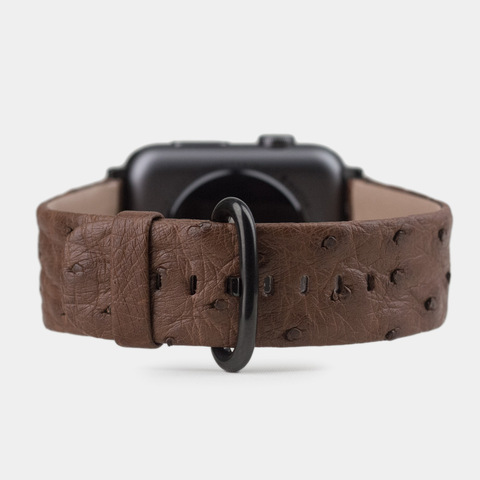 Ремешок для Apple Watch 40/41/42 mm из кожи страуса, коричневого цвета