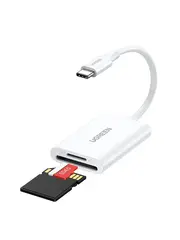 Картридер UGREEN CM265 (35506) USB-C to SD+TF 3.0 Card Reader белый