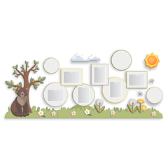 Комплект стендовых декораций Медведь с карманами А4 серии Скандик