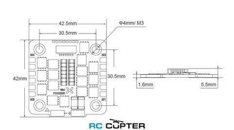 ESC регулятор мотора Foxeer Reaper F4 128K 65A BL32 4in1 3-8S
