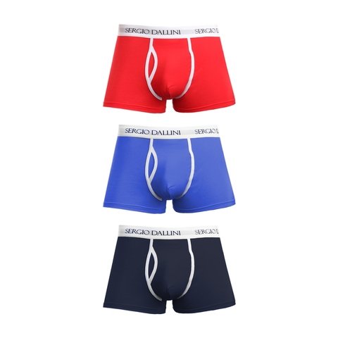 Набор мужских трусов боксеров 3в1 (синие, красные, темно-синие) Sergio Dallini SD941-4