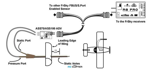Датчик воздушной скорости FrSky ASS-100 ADV