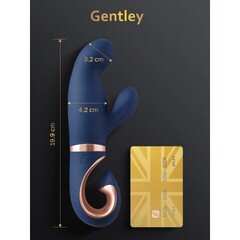 Вибратор кролик для стимуляции точки G и клитора с 2 моторами Gvibe Gentley Caribbean Blue, 19.9х4.2 см