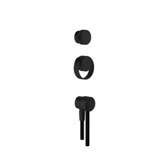 Gessi OUTDOOR Набор для душевой стойки 63207: ручка смесителя, ручка переключателя, ручной душ и шланг 1500 мм., цвет Black XL 63214#299 фото