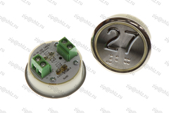 Кнопка (кнопочный модуль) EA2406S-S-R "27 этаж", круглая, красная статическая подсветка, Брайль