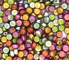 Бусины буквы, р. 4х7 мм, 50 гр