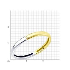 Кольцо Инь-Янь тонкое из двухцветного серебра 925 пробы