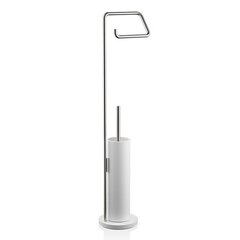 Decor Walther 0973555 Decor Walther Stone SBK Напольная стойка 75.5см с ершиком и бумагодержателем, цвет: белый / сталь матовая фото