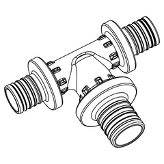 Тройник REHAU с увеличенным боковым проходом 16-25-16 PX (11601021001)