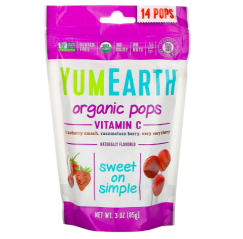 YumEarth, Органические леденцы с витамином C, 14 леденцов, 85 г