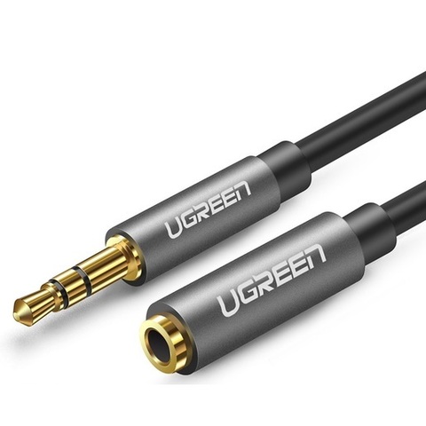 Кабель UGREEN 3,5mm Male to 3,5mm Female Extension Cable, 2м AV118, черный