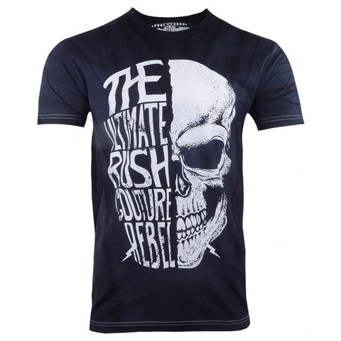 Rush Couture | Футболка мужская SAVAGE SKULL Vintage Black RC151 перед