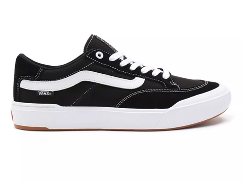 black and white low cut vans