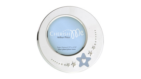 Фоторамка круглая для мальчиков 7см Arthur Price Чериш посеребрение подарочная коробка
